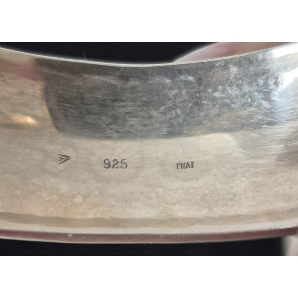 Sterling Silver 925 Thai Stamped Cuff Bracelet 20 grams - Picture 4 of 7